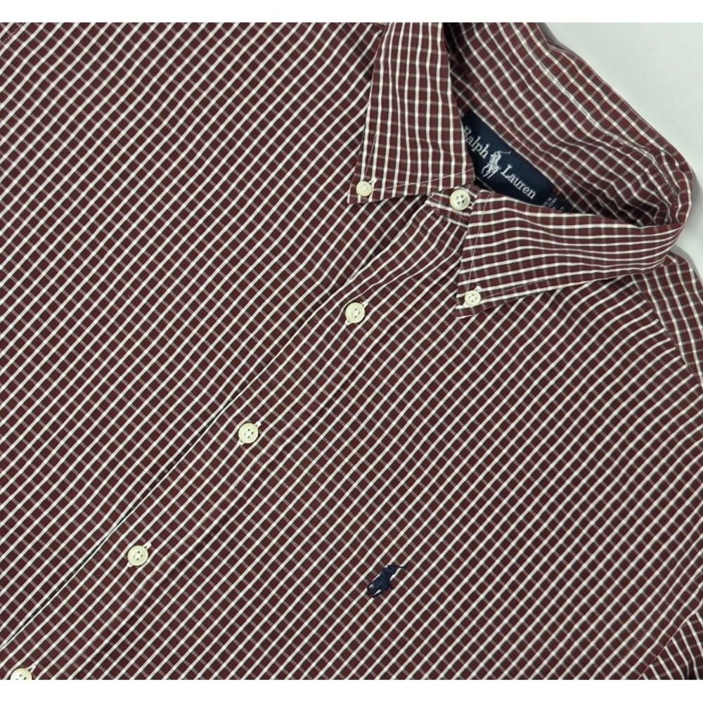 VINTAGE Ralph Lauren Yarmouth Red Plaid Shirt Men's Size 17 36/37 Button Down